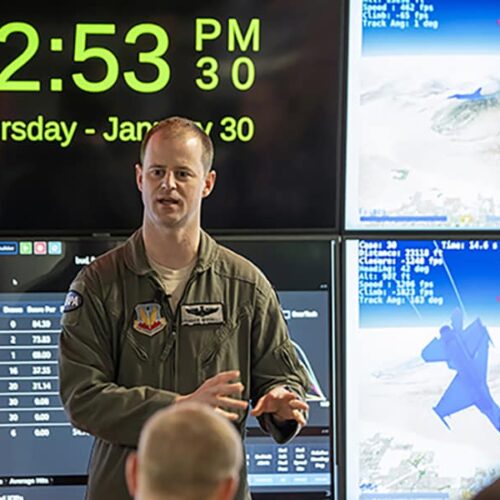  DARPA official talks about air combat simulations. 