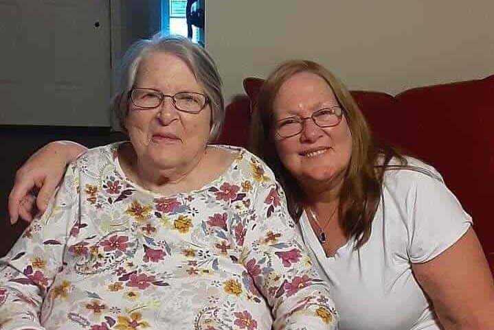 Janet Caldwell and her mother Annie Knych. Knych is in a long-term-care facility. 
